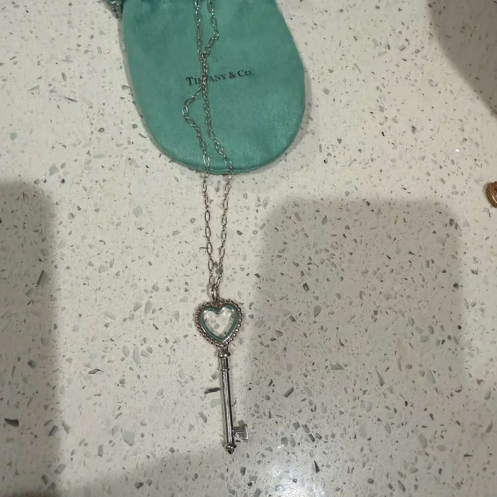 Authentic Tiffany & Co Silver and Enamel Beaded Key Necklace - Picture 4 of 7